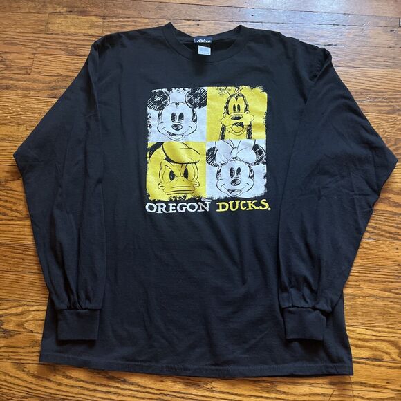 Blue 84 Oregon Ducks Disney Large Long Sleeve Shirt Mickey Minnie Donald Duck - Picture 1 of 6